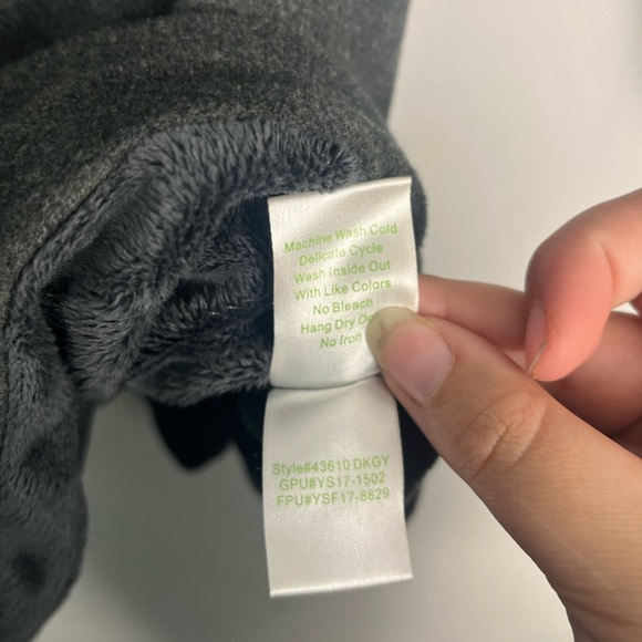 Garnet Hill Kids Grey peplum pea coat size large - Picture 3 of 5